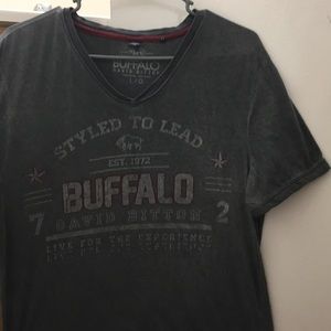 Buffalo David Bitton- Gray Shortsleeve VNeck Shirt